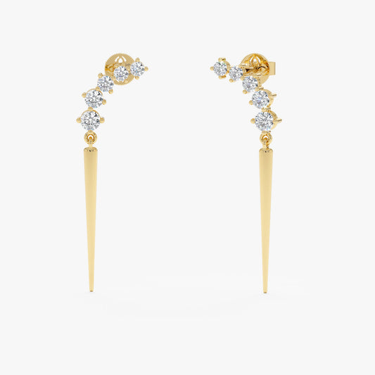 1.0 CT Round Bezel Solitaire Lab Grown Diamond Earrings