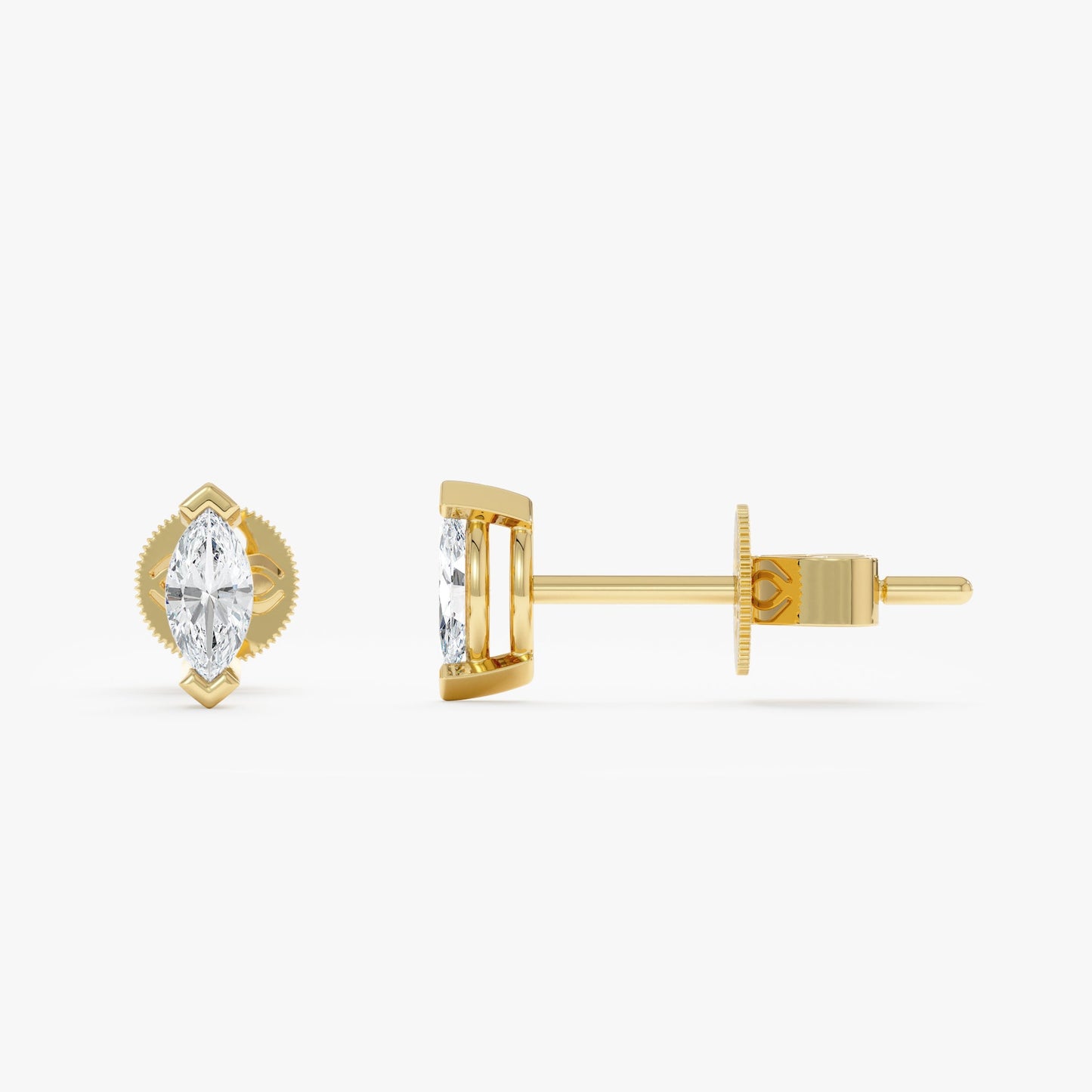 1.0 CT Round Bezel Solitaire Lab Grown Diamond Earrings