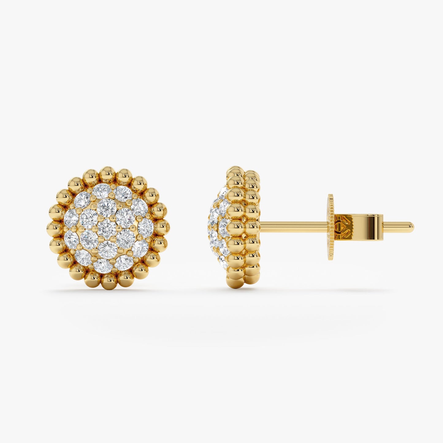 1.0 CT Round Bezel Solitaire Lab Grown Diamond Earrings