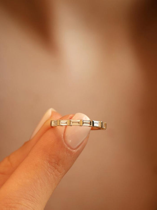 Marquise Cut Cluster Styled Lab Grown Wedding Band