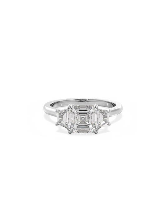 2 CT Round Three Stones Lab Grown Diamond Engagement Ring