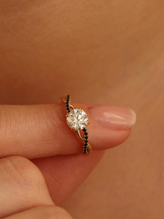 Marquise Cut Cluster Styled Lab Grown Diamond Engagement Ring