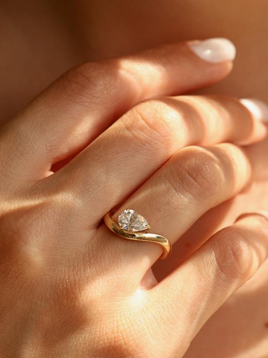 Marquise Cut Cluster Styled Lab Grown Diamond Engagement Ring