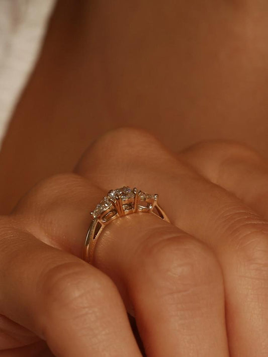 Marquise Cut Cluster Styled Lab Grown Diamond Engagement Ring