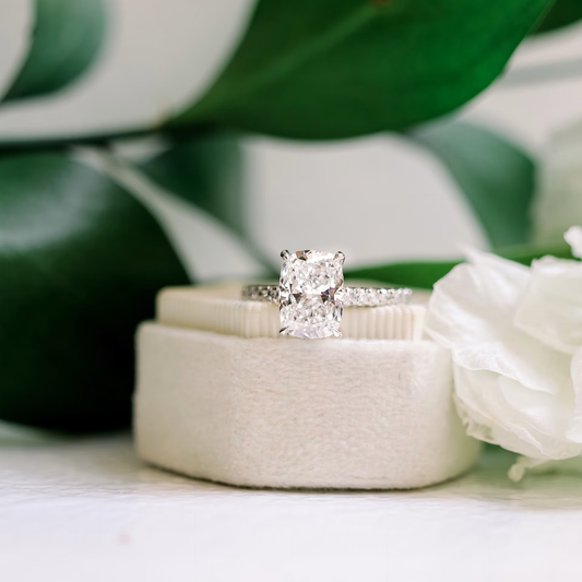 Marquise Cut Cluster Styled Lab Grown Diamond Engagement Ring