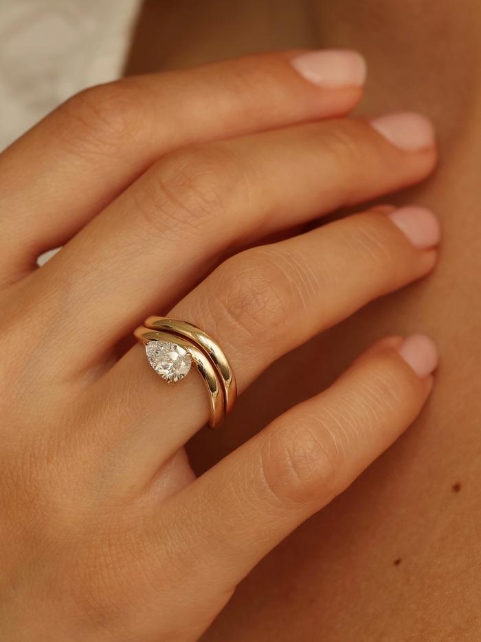 Marquise Cut Cluster Styled Lab Grown Wedding Band