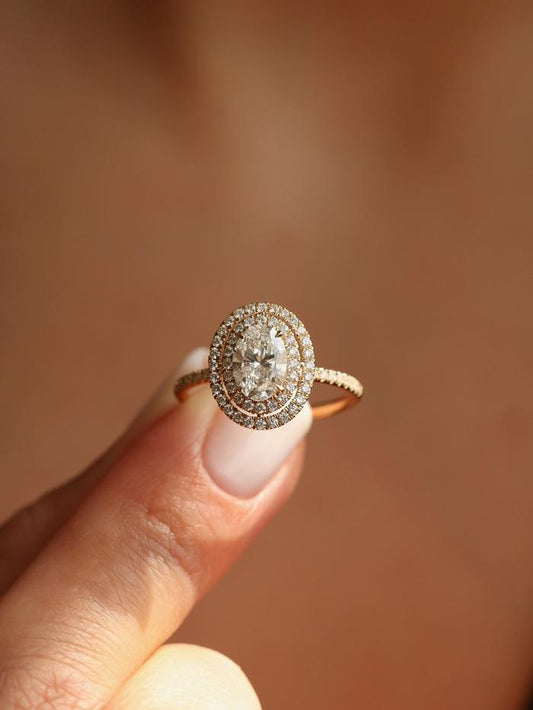 Marquise Cut Cluster Styled Lab Grown Diamond Engagement Ring