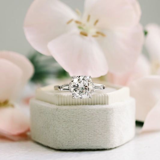 Marquise Cut Cluster Styled Lab Grown Diamond Engagement Ring