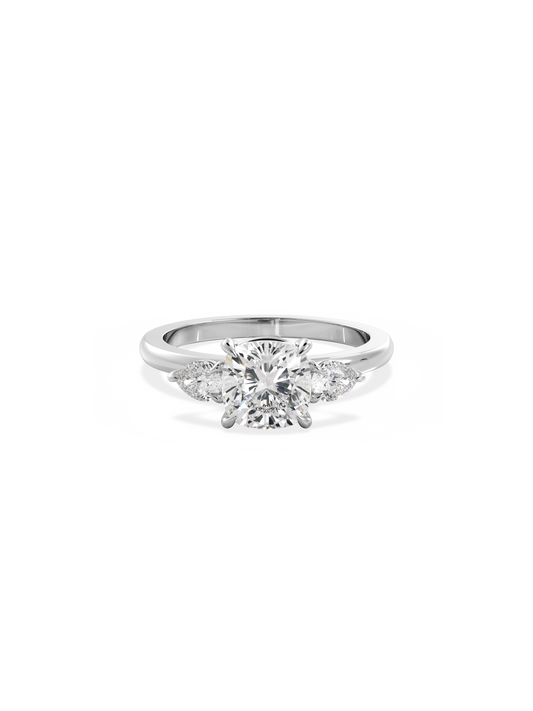 2 CT Round Three Stones Lab Grown Diamond Engagement Ring