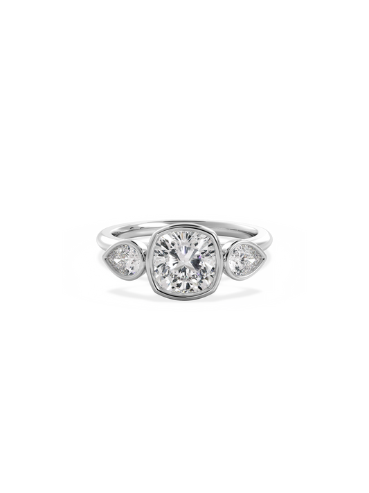 2 CT Round Three Stones Lab Grown Diamond Engagement Ring