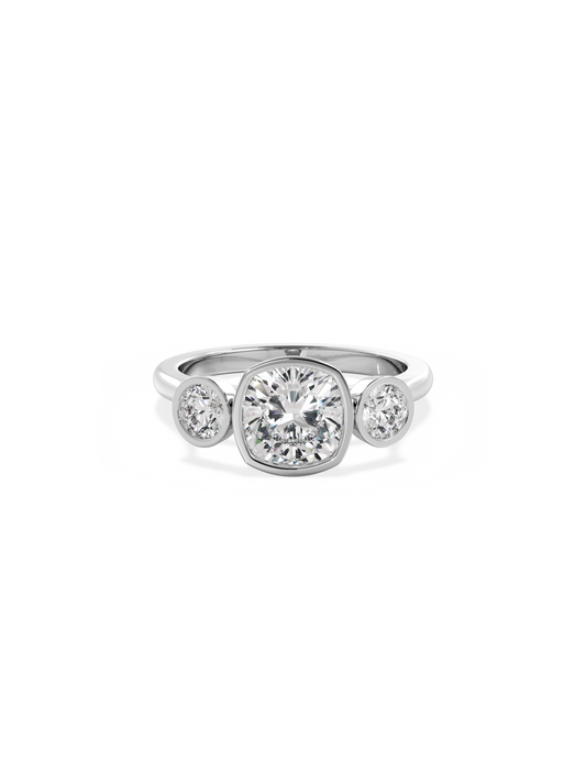 2 CT Round Three Stones Lab Grown Diamond Engagement Ring