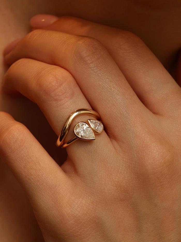 Marquise Cut Cluster Styled Lab Grown Diamond Engagement Ring