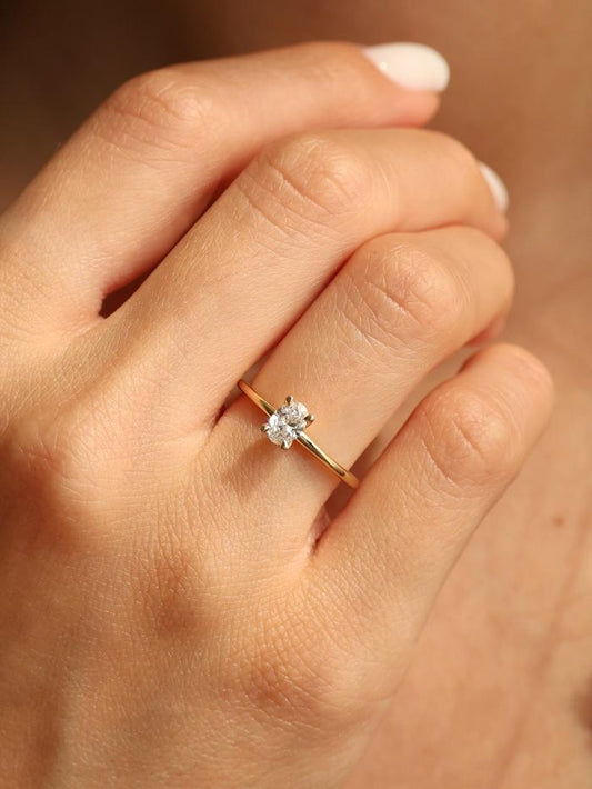 Marquise Cut Cluster Styled Lab Grown Diamond Engagement Ring