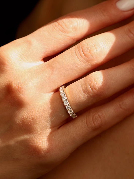 Marquise Cut Cluster Styled Lab Grown Wedding Band