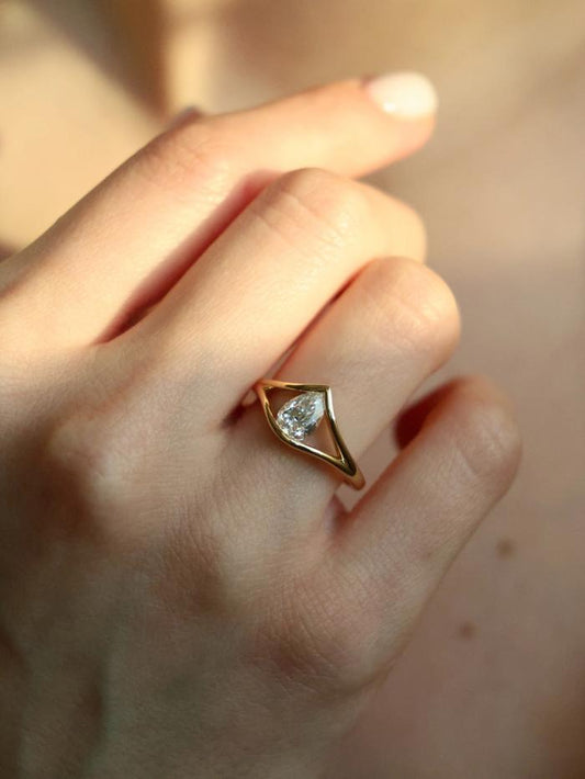 Marquise Cut Cluster Styled Lab Grown Diamond Engagement Ring