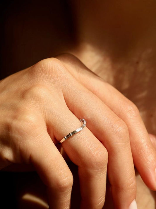 Marquise Cut Cluster Styled Lab Grown Wedding Band