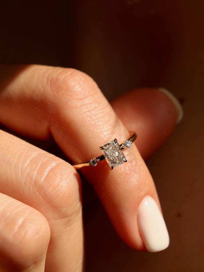 Marquise Cut Cluster Styled Lab Grown Diamond Engagement Ring