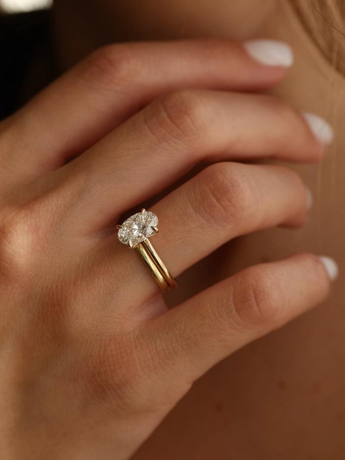 Marquise Cut Cluster Styled Lab Grown Diamond Engagement Ring