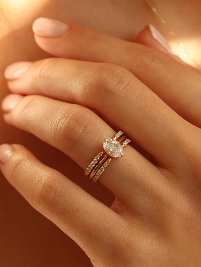 Marquise Cut Cluster Styled Lab Grown Diamond Engagement Ring