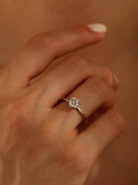 Marquise Cut Cluster Styled Lab Grown Diamond Engagement Ring