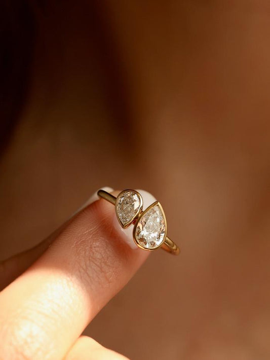 Marquise Cut Cluster Styled Lab Grown Diamond Engagement Ring