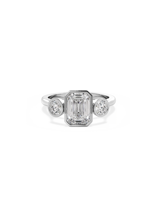 2 CT Round Three Stones Lab Grown Diamond Engagement Ring
