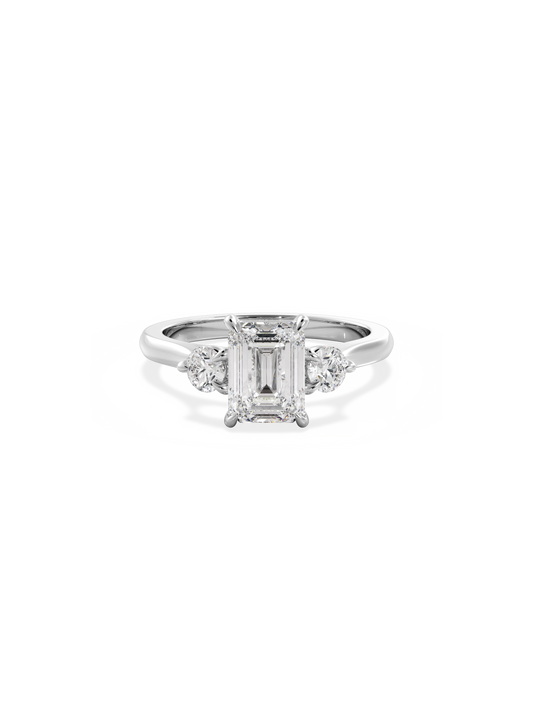 2 CT Round Three Stones Lab Grown Diamond Engagement Ring