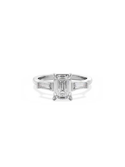 2 CT Round Three Stones Lab Grown Diamond Engagement Ring