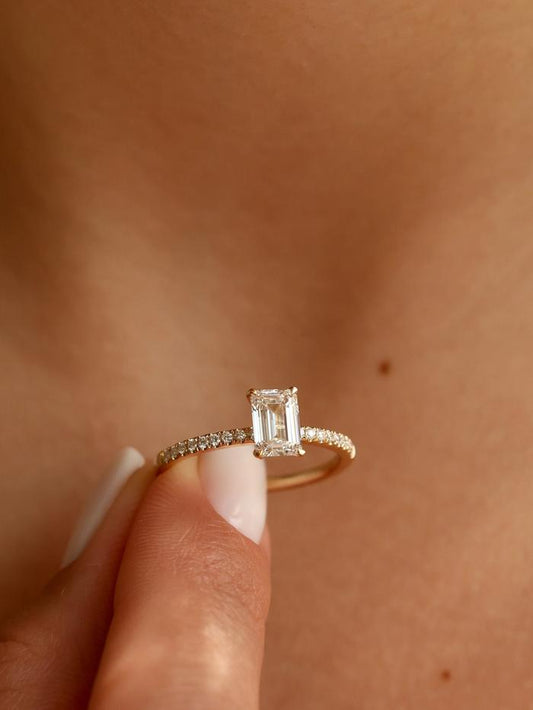 Marquise Cut Cluster Styled Lab Grown Diamond Engagement Ring