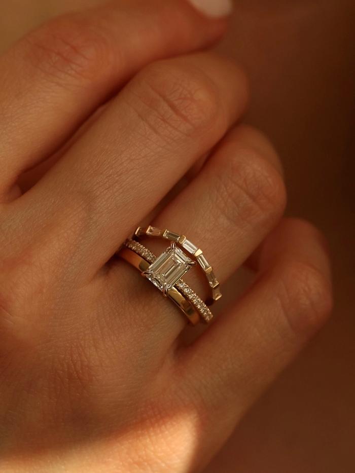 Marquise Cut Cluster Styled Lab Grown Diamond Engagement Ring