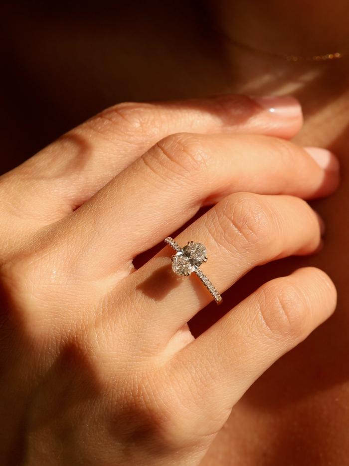 Marquise Cut Cluster Styled Lab Grown Diamond Engagement Ring