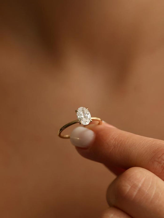 Marquise Cut Cluster Styled Lab Grown Diamond Engagement Ring