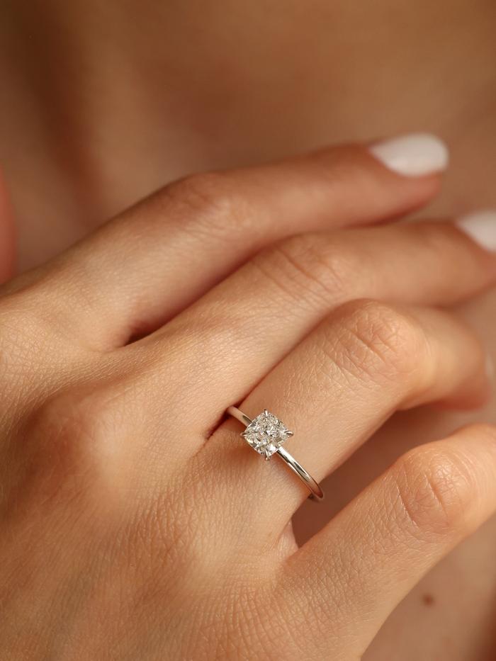 Marquise Cut Cluster Styled Lab Grown Diamond Engagement Ring