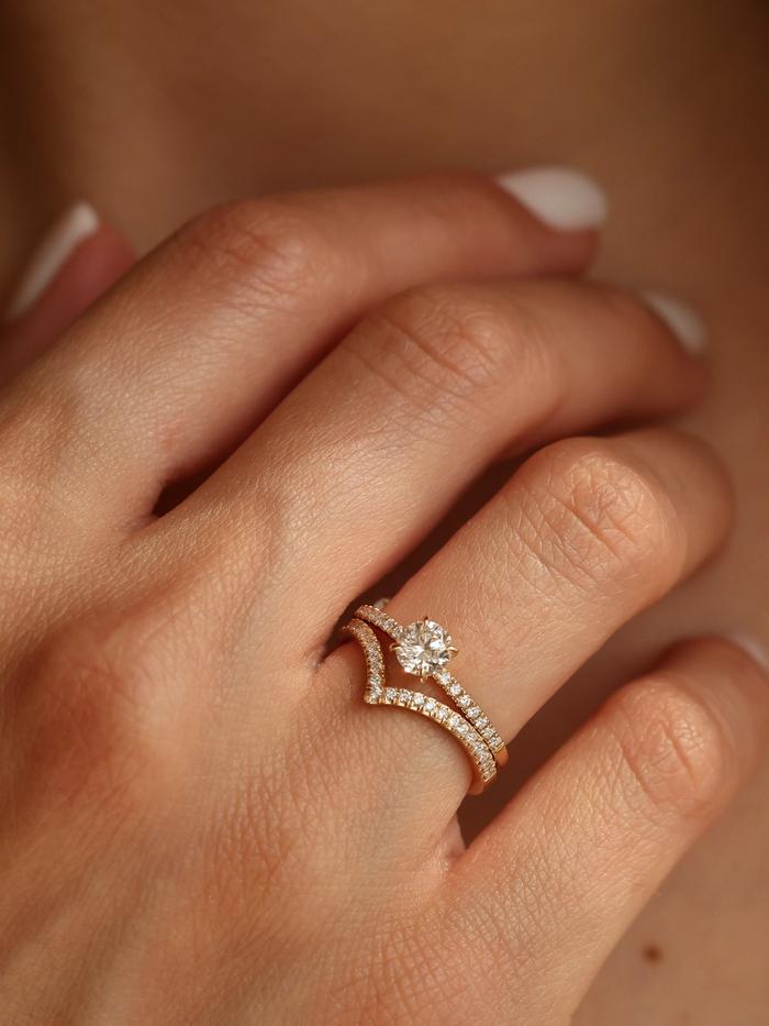 Marquise Cut Cluster Styled Lab Grown Diamond Engagement Ring