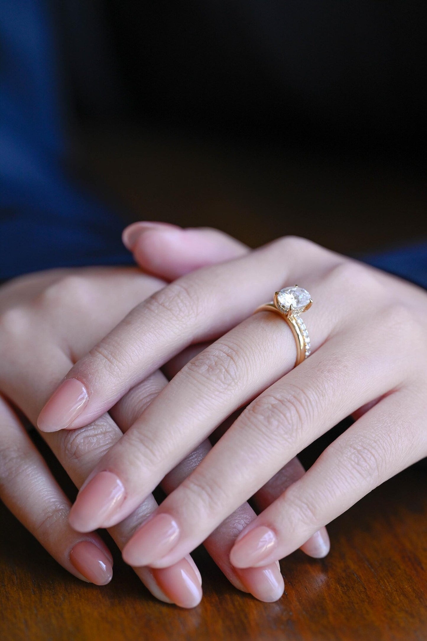 2 CT Oval Cut Hidden Halo Styled Lab Grown Diamond Bridal Ring Set