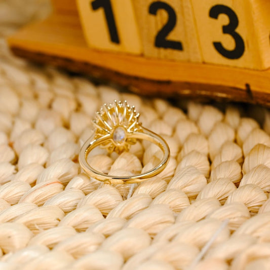 Marquise Cut Cluster Styled Lab Grown Diamond Engagement Ring