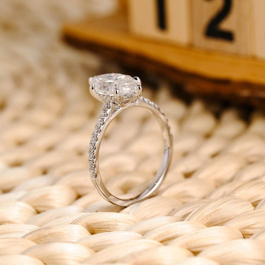 Marquise Cut Cluster Styled Lab Grown Diamond Engagement Ring