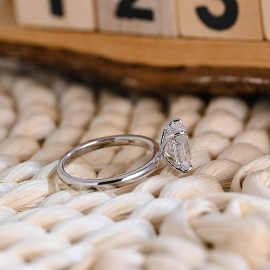 Marquise Cut Cluster Styled Lab Grown Diamond Engagement Ring