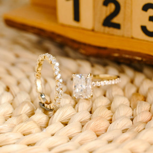 Marquise Cut Cluster Styled Lab Grown Diamond Bridal Ring Set