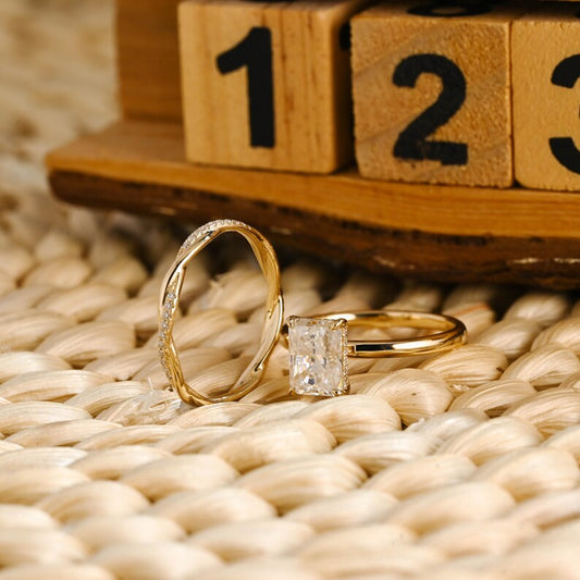 Marquise Cut Cluster Styled Lab Grown Diamond Bridal Ring Set