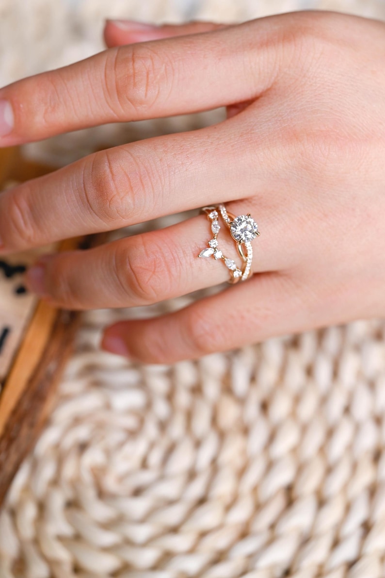 Marquise Cut Cluster Styled Lab Grown Wedding Band