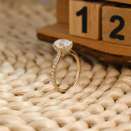 Marquise Cut Cluster Styled Lab Grown Diamond Engagement Ring