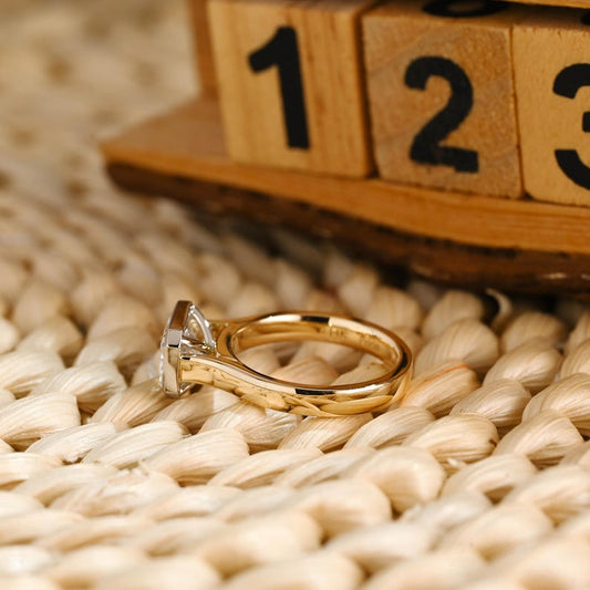 Marquise Cut Cluster Styled Lab Grown Diamond Engagement Ring