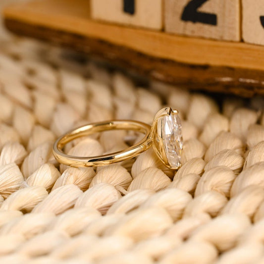 Marquise Cut Cluster Styled Lab Grown Diamond Engagement Ring