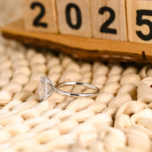 Marquise Cut Cluster Styled Lab Grown Diamond Engagement Ring