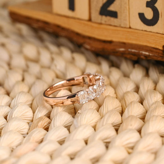 Marquise Cut Cluster Styled Lab Grown Wedding Band