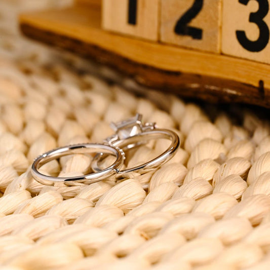 Marquise Cut Cluster Styled Lab Grown Diamond Bridal Ring Set