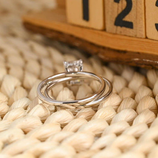 Marquise Cut Cluster Styled Lab Grown Diamond Bridal Ring Set