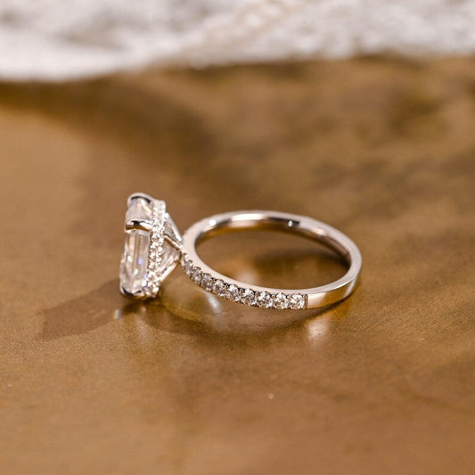Marquise Cut Cluster Styled Lab Grown Diamond Engagement Ring