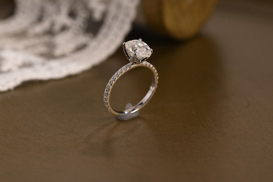 Marquise Cut Cluster Styled Lab Grown Diamond Engagement Ring